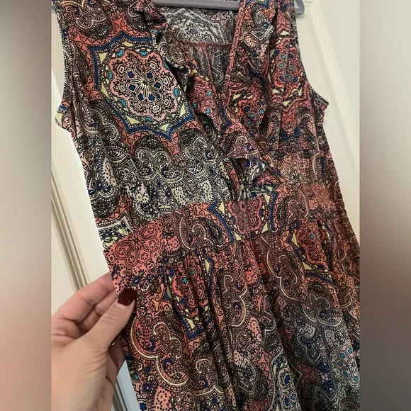 Nina Leonard Sleeveless Front Wrap Maxi Dress Women’s Size Large - Picture 3 of 16